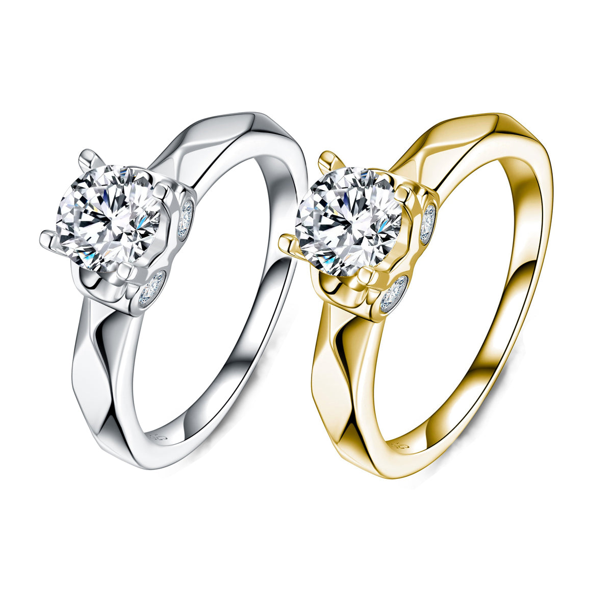 Solitaire moissanite, argent 925