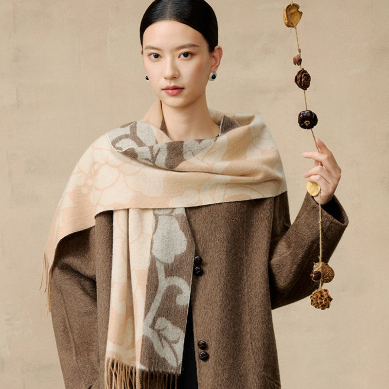 Écharpe en laine mérinos jacquard
