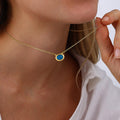 Collier pendentif turquoise, argent 925