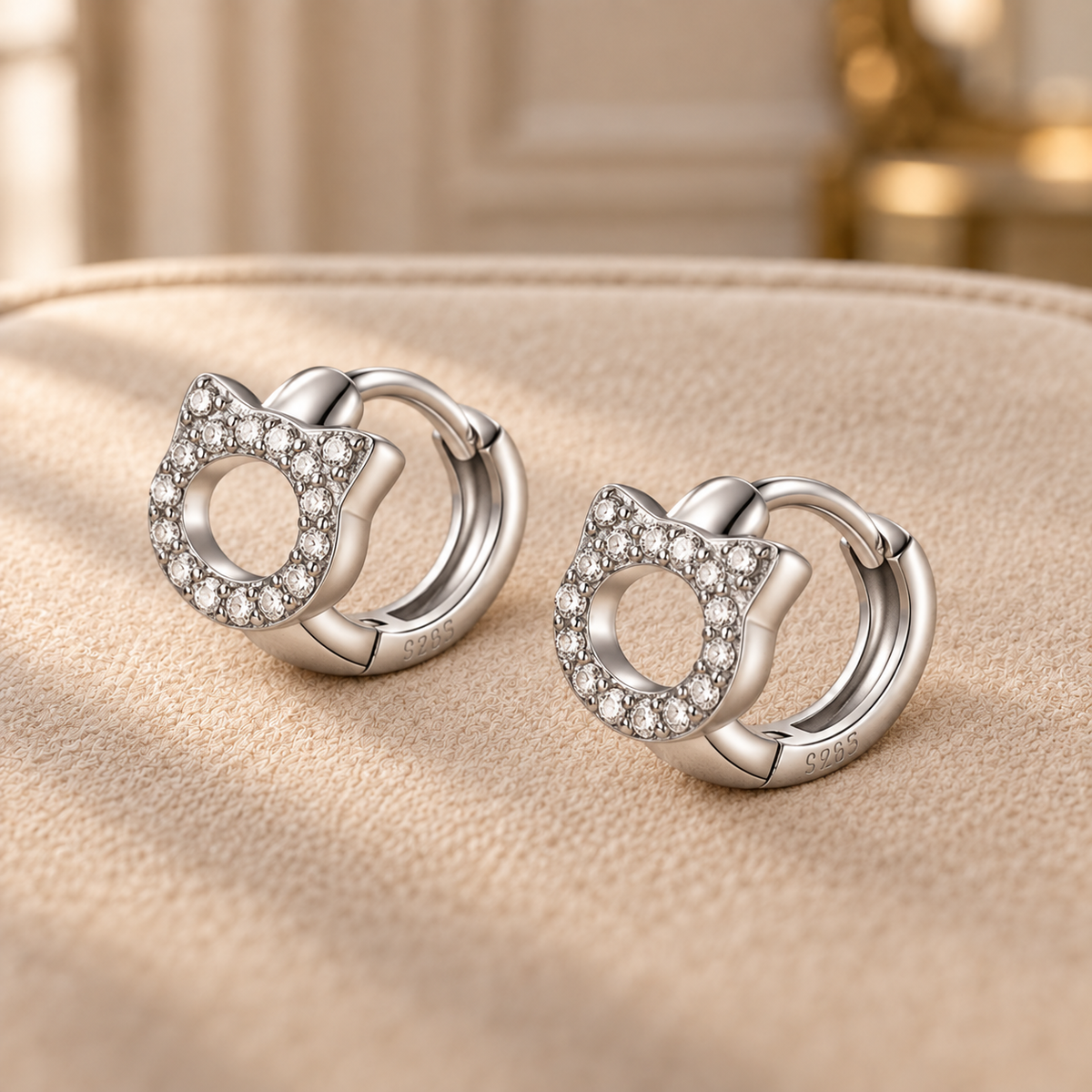 Hoop earrings, 925 silver