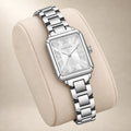 Rectangular silver watch, Roman numerals